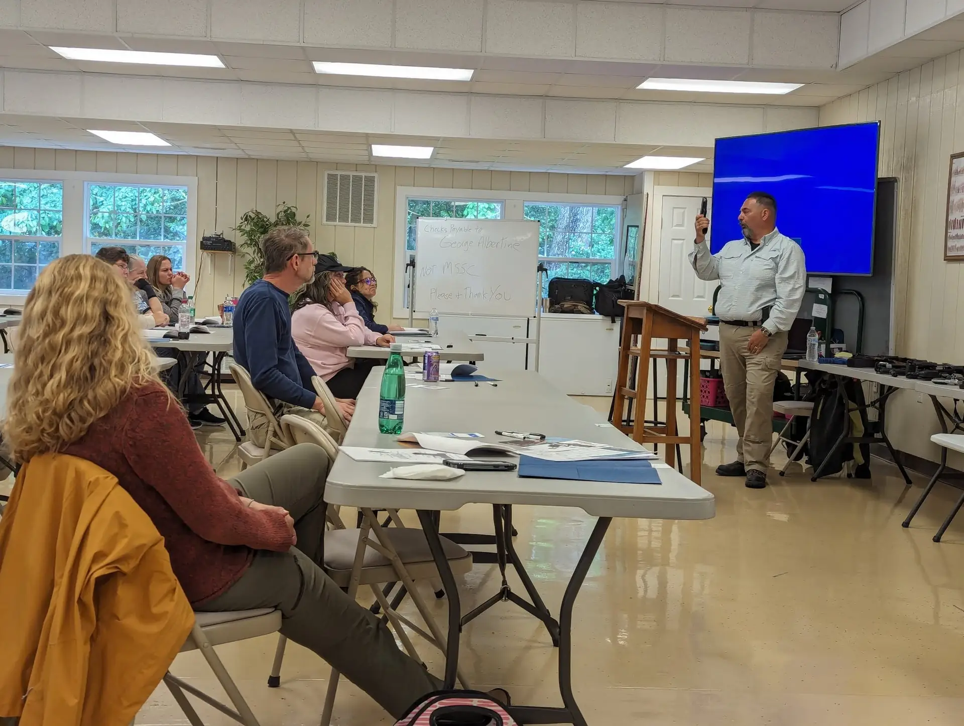Concealed carry class in the clubhouse classroom