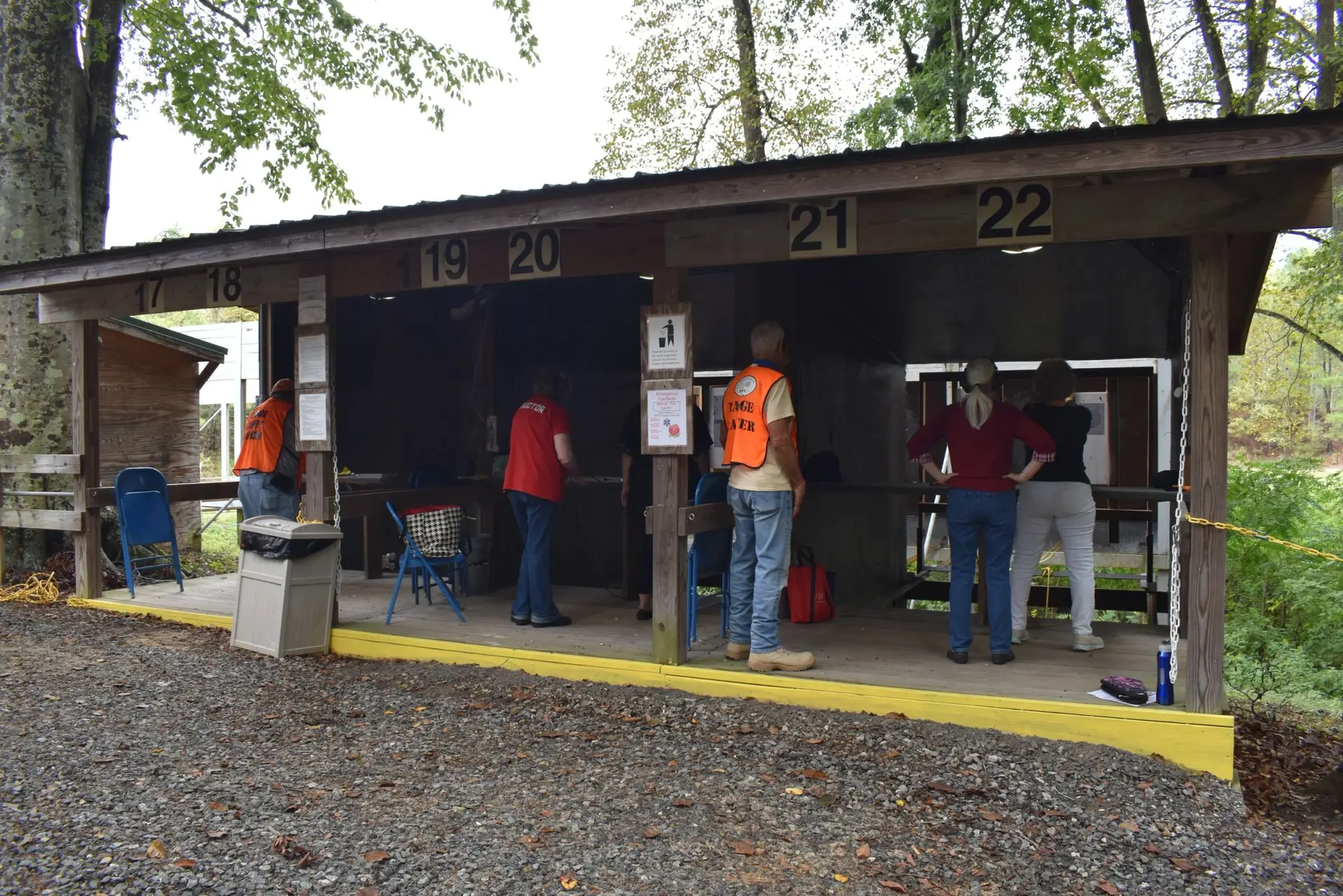 Shooters on the covered rifle line